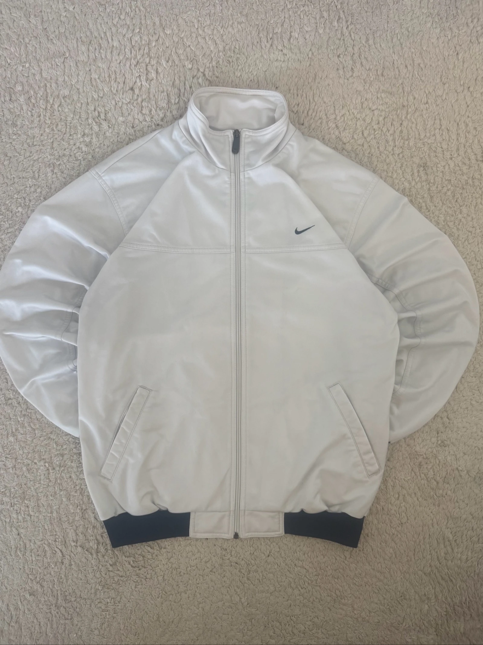 Nike Track Jacket White Full Zip Y2K Sportswear Swoosh Streetwear M – photo 5